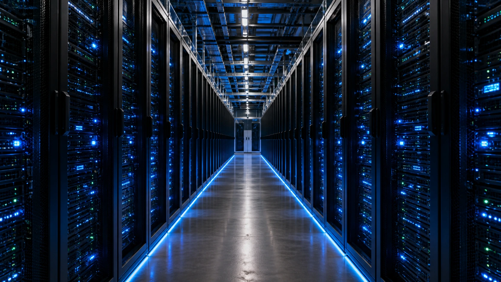ภาพภายใน Data Center Tier III พร้อมตู้ Rack เซิร์ฟเวอร์