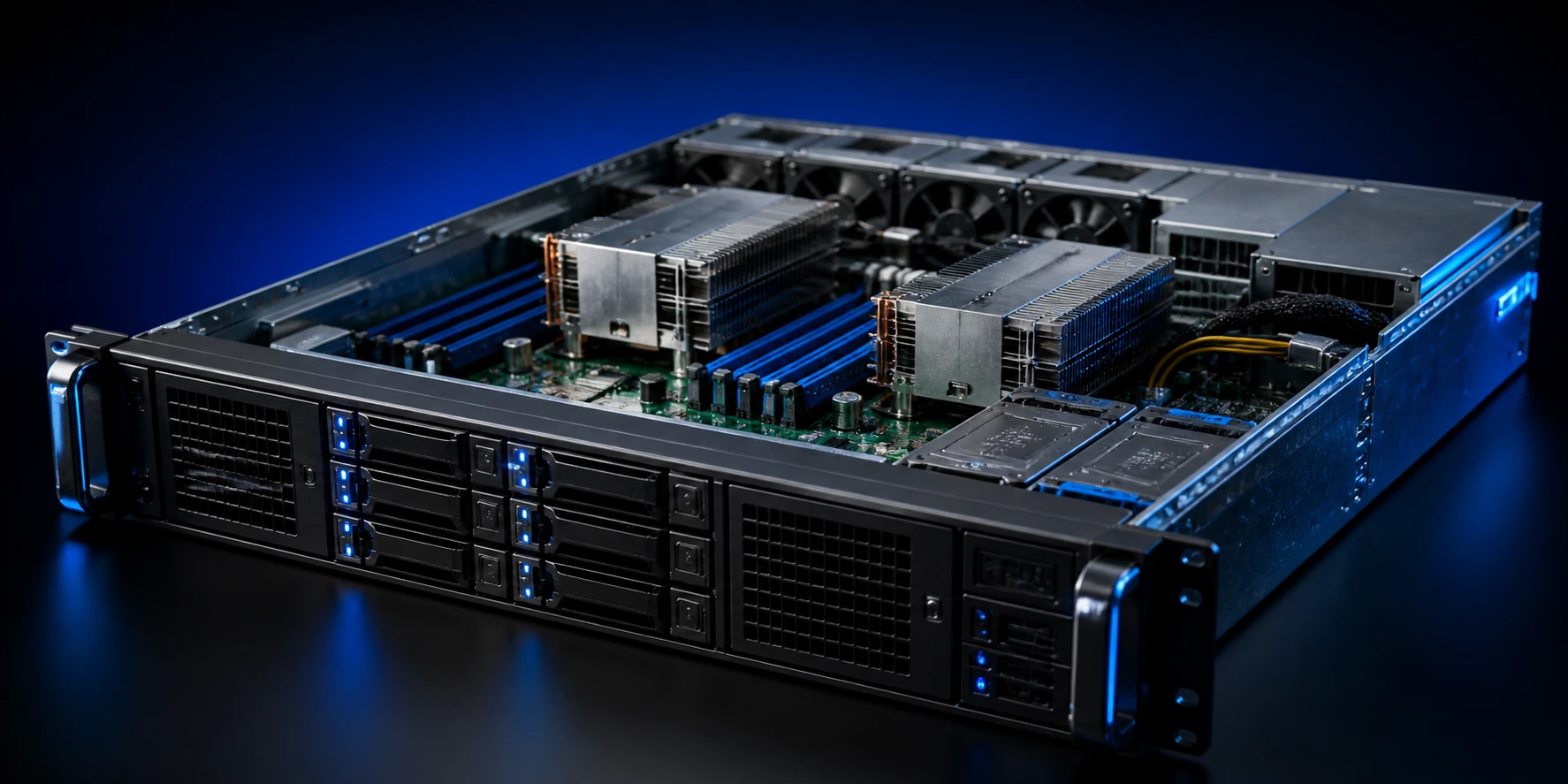 ภาพเซิร์ฟเวอร์ Dell PowerEdge ในตู้ Rack